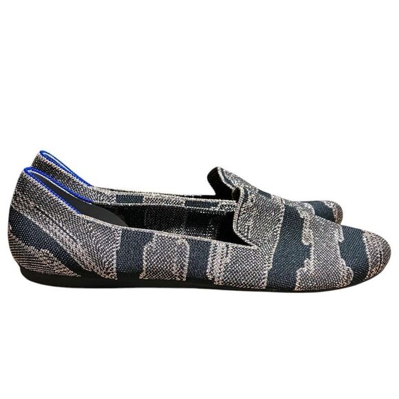 Rothys The Loafer WMNS 12.5 Golden Shimmer Slip on Flats Black Festive Party‎ - Picture 3 of 12